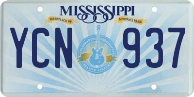 MS license plate YCN937