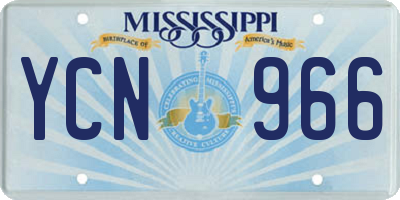 MS license plate YCN966