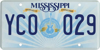 MS license plate YCO029