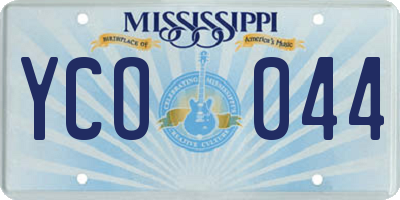 MS license plate YCO044