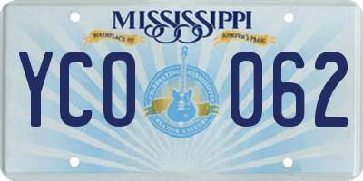 MS license plate YCO062