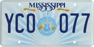 MS license plate YCO077