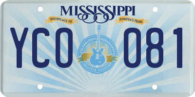 MS license plate YCO081