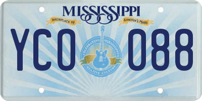 MS license plate YCO088