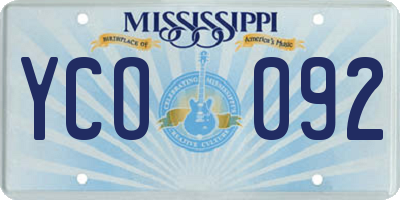 MS license plate YCO092