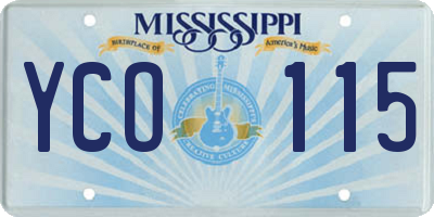 MS license plate YCO115