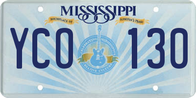 MS license plate YCO130