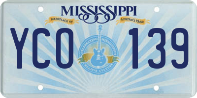 MS license plate YCO139