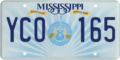 MS license plate YCO165