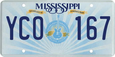 MS license plate YCO167