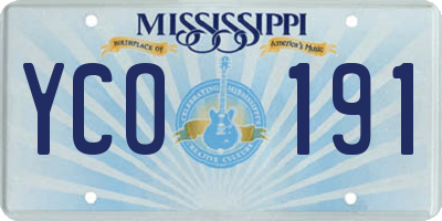 MS license plate YCO191