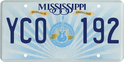 MS license plate YCO192