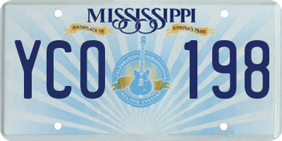 MS license plate YCO198