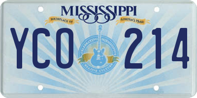MS license plate YCO214