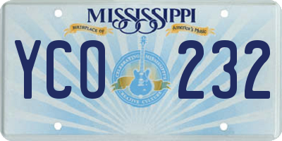 MS license plate YCO232