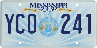 MS license plate YCO241