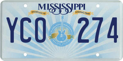 MS license plate YCO274