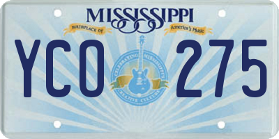 MS license plate YCO275