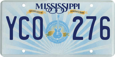 MS license plate YCO276