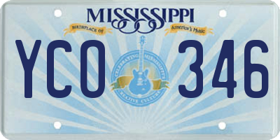 MS license plate YCO346