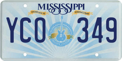 MS license plate YCO349