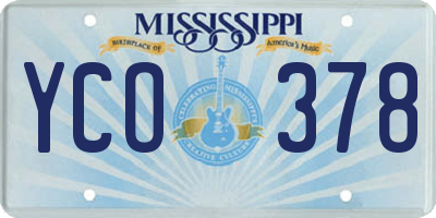 MS license plate YCO378