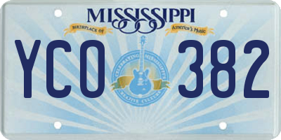 MS license plate YCO382