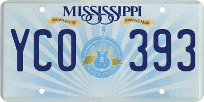 MS license plate YCO393