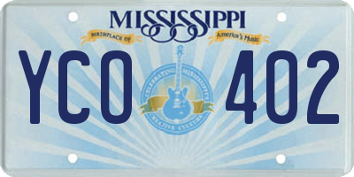 MS license plate YCO402