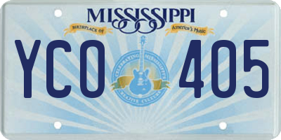 MS license plate YCO405
