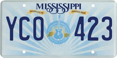MS license plate YCO423