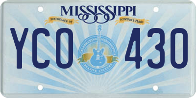 MS license plate YCO430
