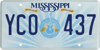 MS license plate YCO437