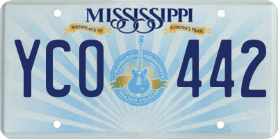 MS license plate YCO442