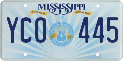 MS license plate YCO445