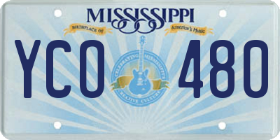 MS license plate YCO480