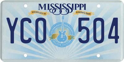 MS license plate YCO504