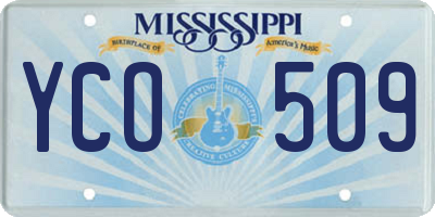 MS license plate YCO509