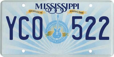 MS license plate YCO522