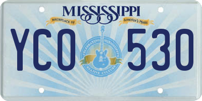 MS license plate YCO530