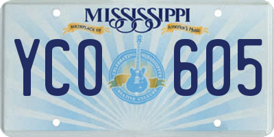 MS license plate YCO605