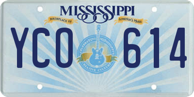 MS license plate YCO614