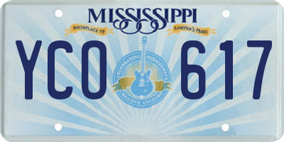 MS license plate YCO617