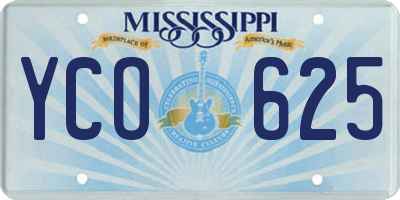 MS license plate YCO625