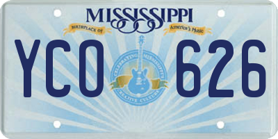 MS license plate YCO626