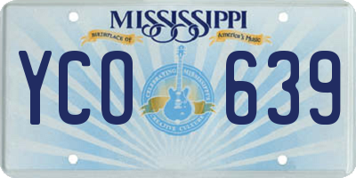 MS license plate YCO639