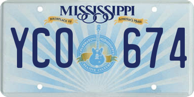 MS license plate YCO674