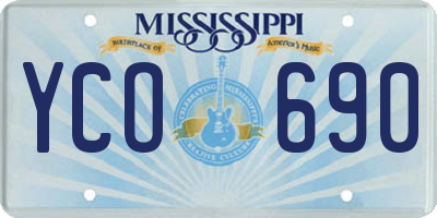 MS license plate YCO690