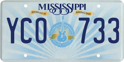 MS license plate YCO733
