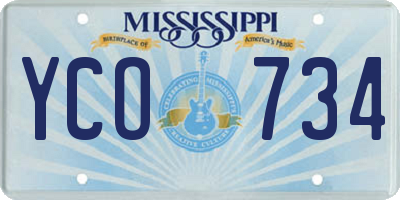 MS license plate YCO734